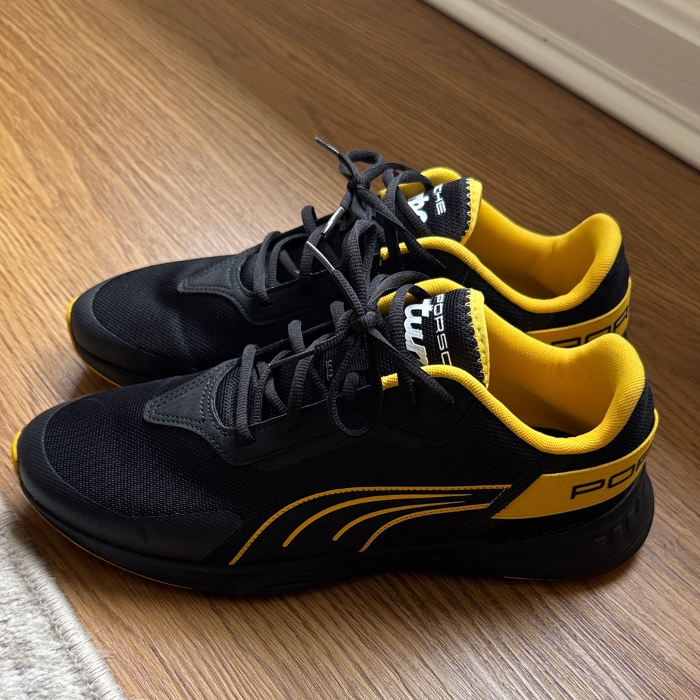 Puma Black and Yellow Porsche Sneakers